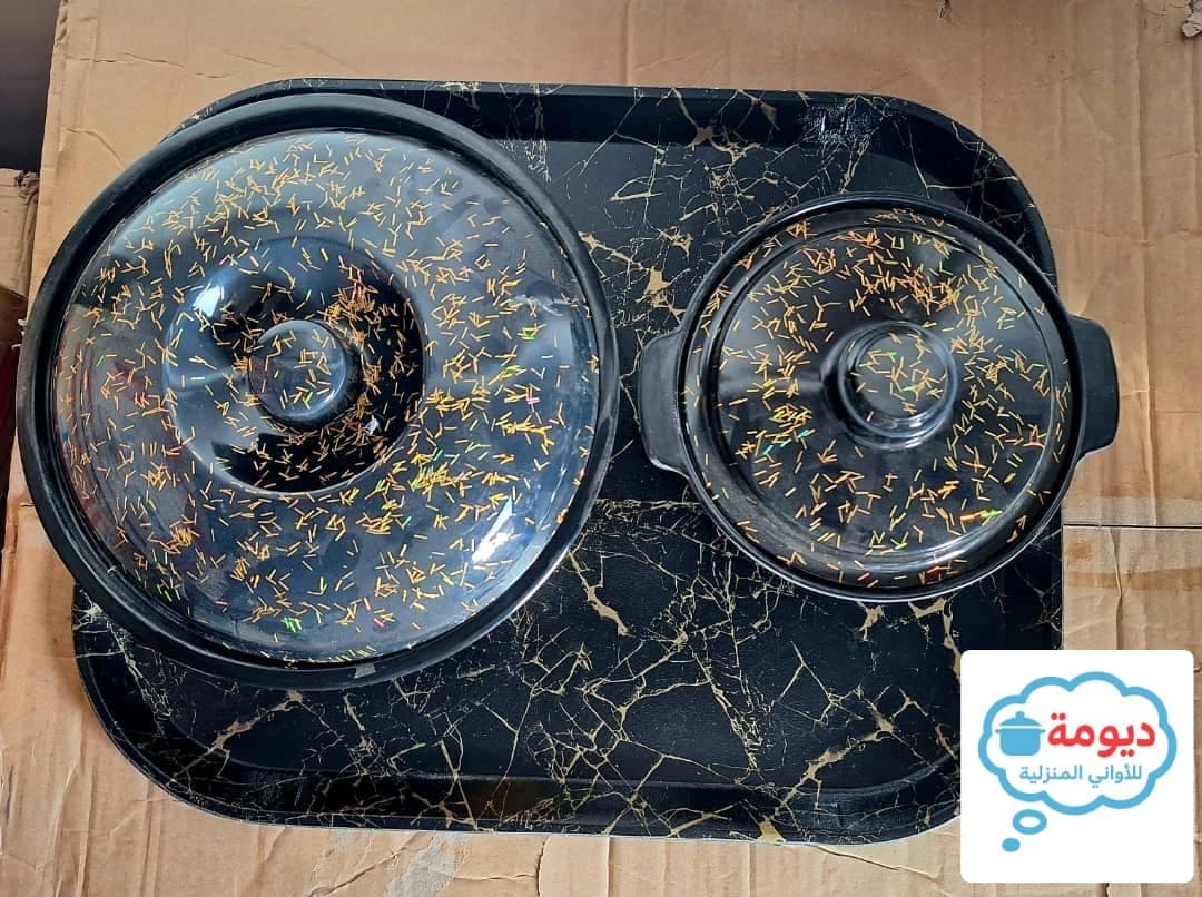 طقم ديومة 

كورة ملامين
صحن ملامين
صينية جلد سعودية

ال - أواني منزلية في أم درمان