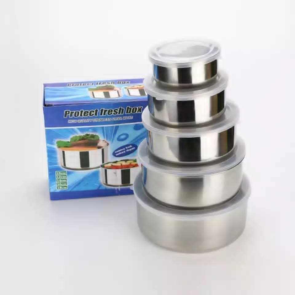 ✨طقم تلاجه استيل صغير لبواقي الاكل وماشابه ٥ قطع اصغر واحده مناسبه للشطه المقاس موضح في الصوره
 سعر الطقم فقطط 12 الف جنيه 💵
متوفر 
كريمه مروى 
دنقلا - صورة 3