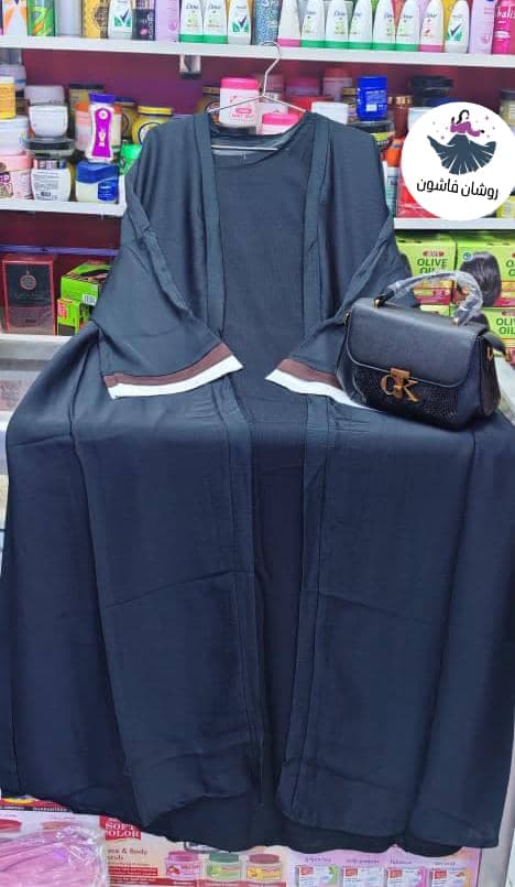 عبايه خليجي ٣ قطع 
عبايه خارجيه +  جكت داخلي + طرحه  - صورة 2