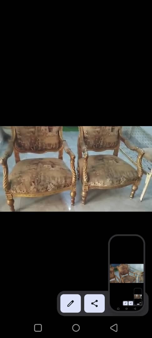 طقم جلوس دمياطي اصلي
💥🔥💥
كنبه و4 كراسي 
السعر 1800
امدرمان الحتانة - صورة 3